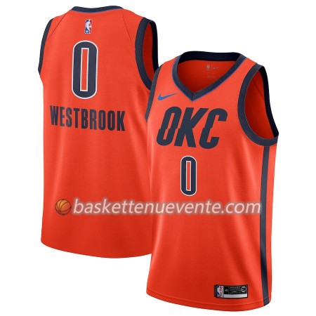 Maillot Basket Oklahoma City Thunder Russell Westbrook 0 2018-19 Nike Orange Swingman - Homme